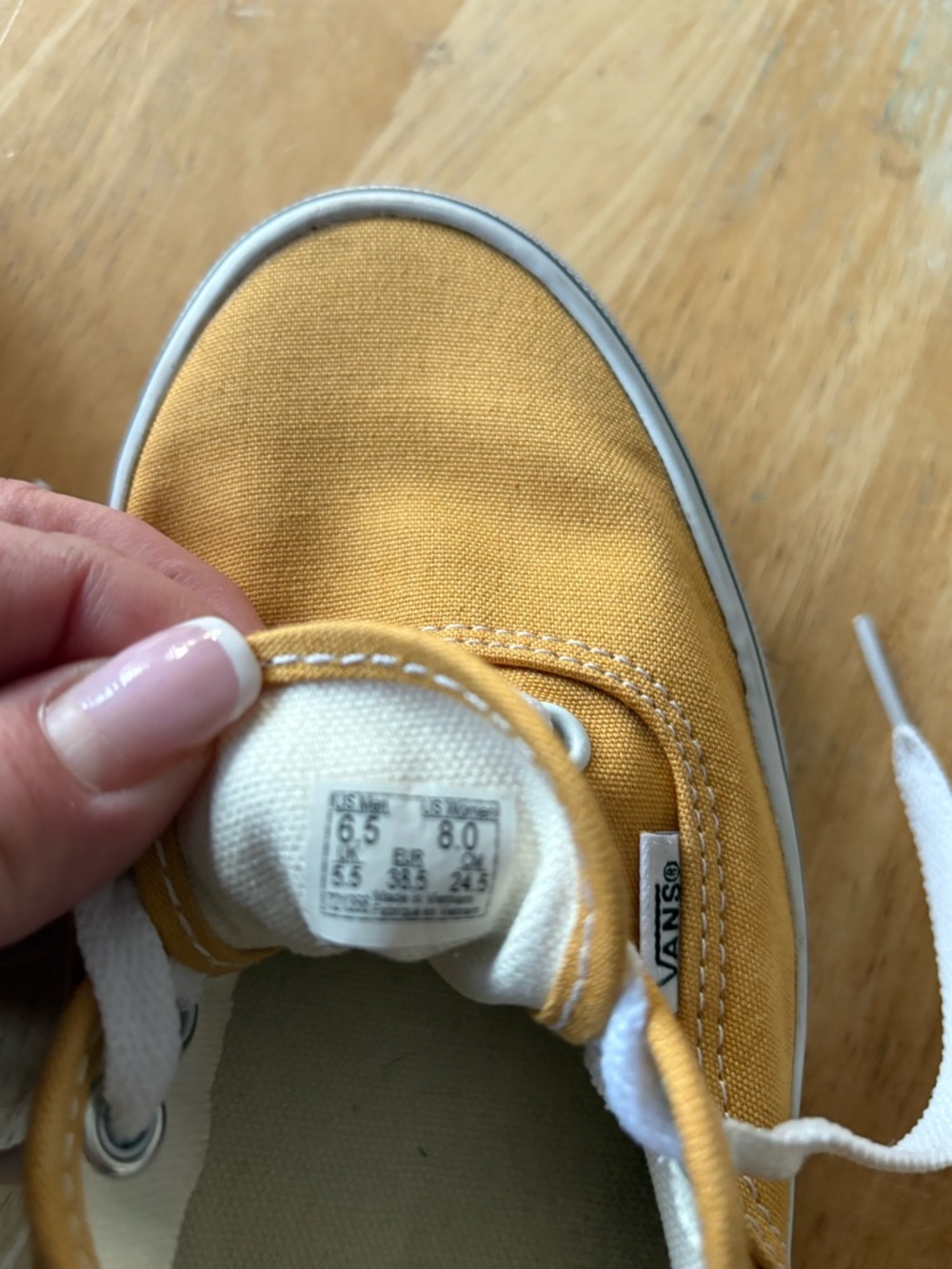 Vans Yellow Canvas Sneakers with White Insole and Black Logo - Picture 6 of 8